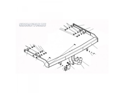 Фаркоп на Ford Galaxy минивэн 2000-2006гг. от AvtoS Фаркоп на Ford Galaxy минивэн 2000-2006гг.