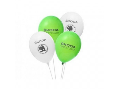 Воздушные шары Skoda в двух цветах: белый и зеленый, артикул 000087703CN от VAG Воздушные шары Skoda в двух цветах: белый и зеленый, артикул 000087703CN